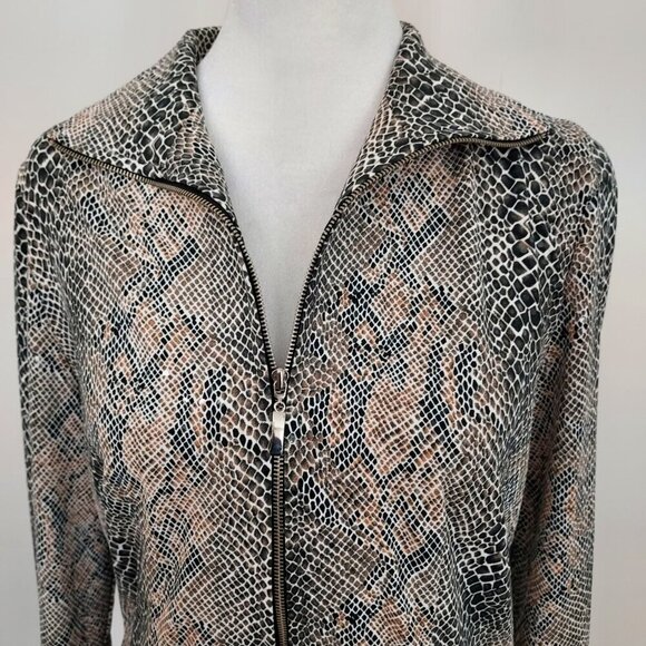 Exclusively Misook Full Zip Snakeskin Print Sequins Jacket Size XS - Picture 3 of 8
